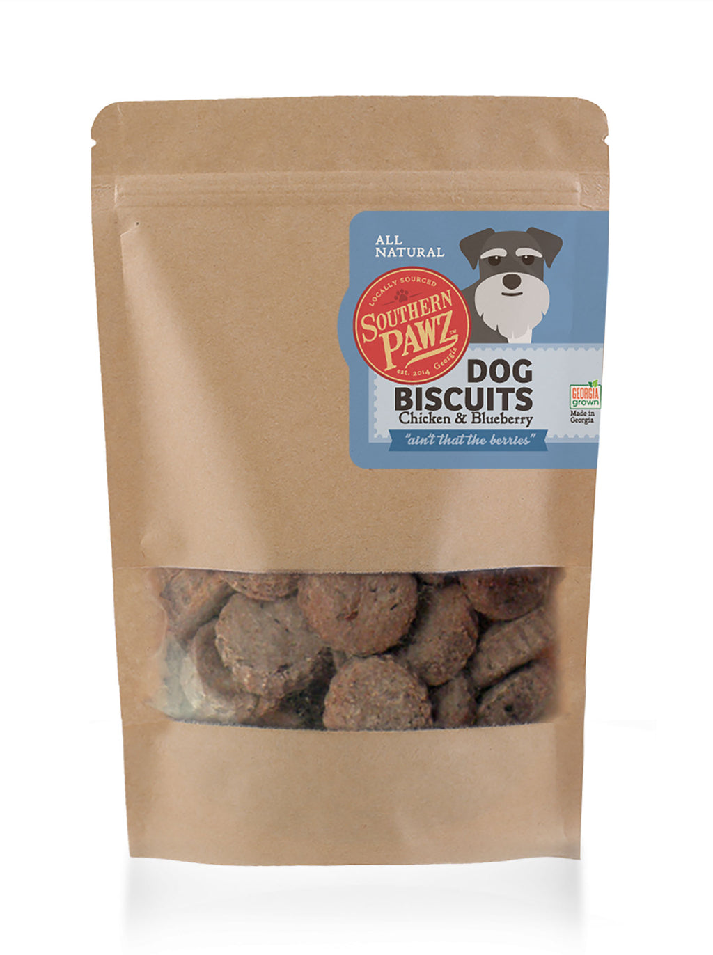 Dog Biscuits - Chicken and Blueberry 6 oz. Resealable Bag Cookie Size Bites